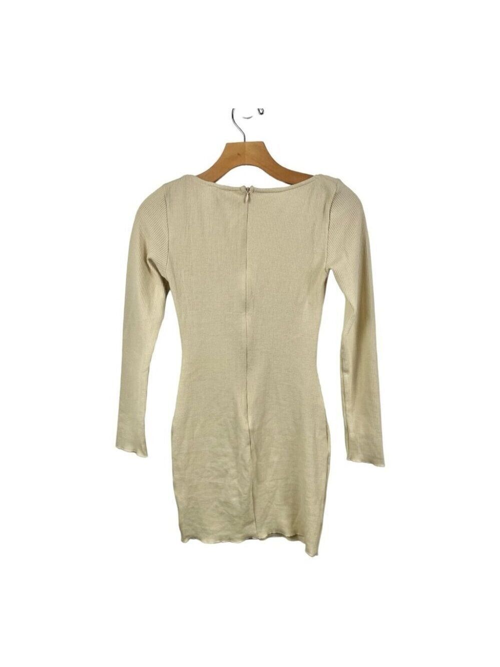 ** NEW Princess Polly Millie Micro Waffle Milk Maid Mini Dress in Beige Size XS - Picture 5 of 9